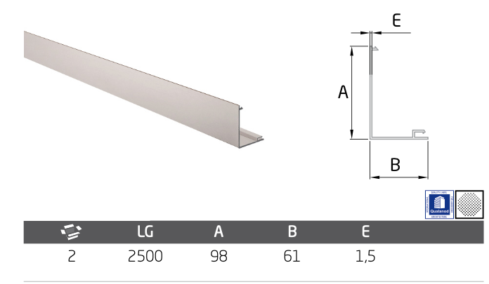 Cache de finition en aluminium de la partie inférieure du profilé - garde corps terrasse GLASSFIT 1404